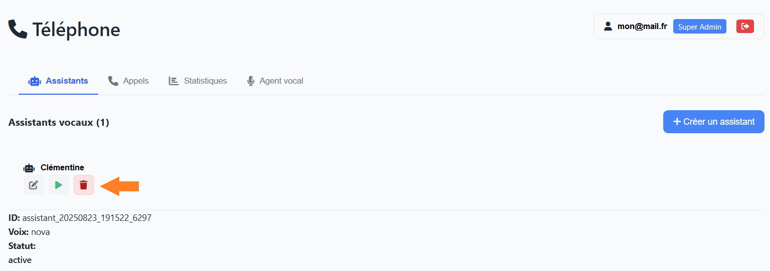 Supprimer un assistant vocal