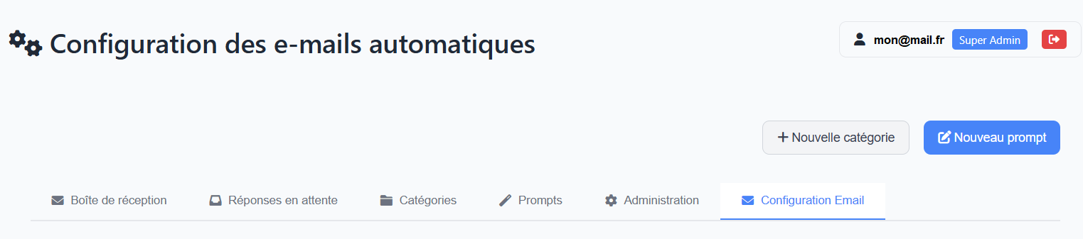 Configurer l'envoi de mails
