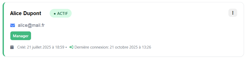 Visualiser l'utilisateur