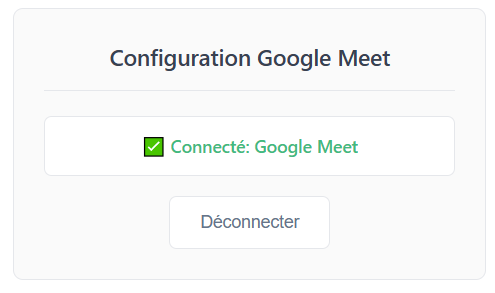 Connexion à Google Meet confirmée