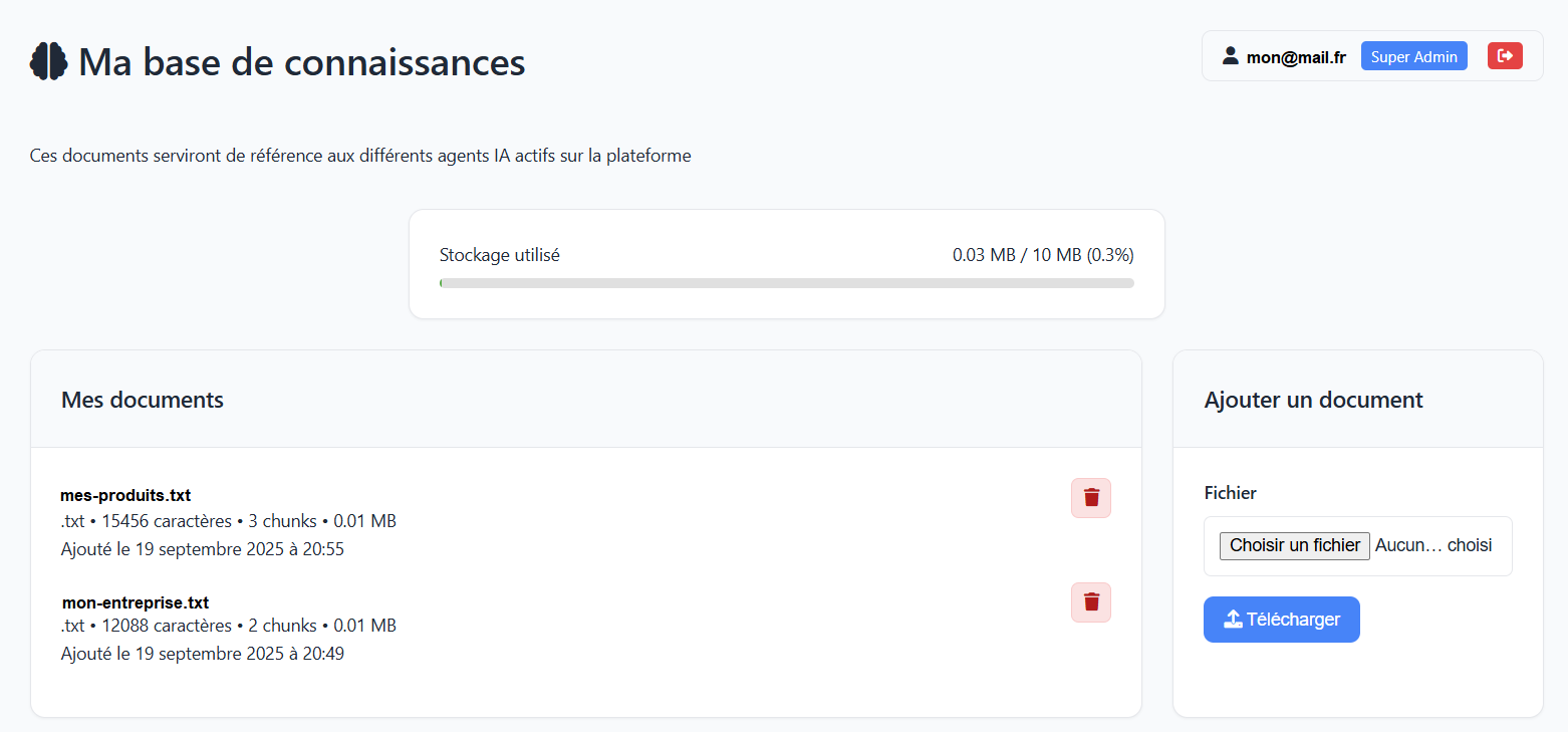 Alimenter la base de connaissances