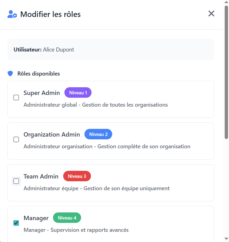 Modifier le rôle