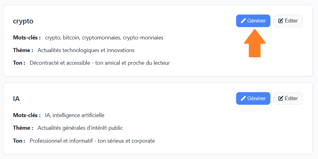 Générer une newsletter