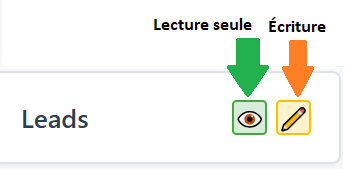 Types d'accès aux fonctionnalités