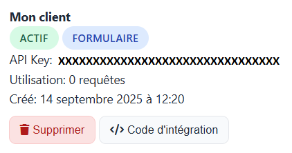 Caractéristiques du widget
